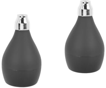 HONMEET Lot De 2 Boîtes De Ergonomiques Distributeur Portable Tamis Fin Pot De Maquillage Noir Pour Voyage