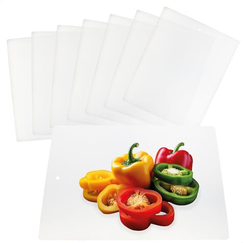 com-four® 8x flexibles Schneidebrett - biegsame Küchenunterlage 38 x 30,5 cm - lebensmittelechte Schneidematte aus Kunststoff - stabile Bastelunterlage für Haushalt, Hobby und Handwerken
