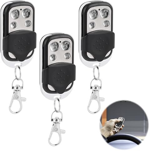 TNOMSNO Mando a distancia para portón automático, 3 frecuencias, 433,92 MHz, universal, 4 botones, color negro