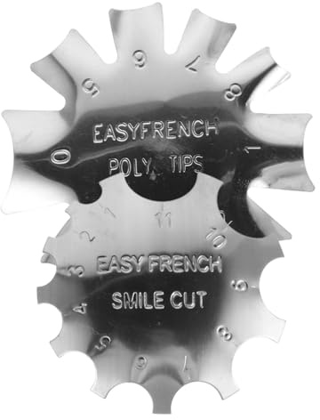 FOMIYES Strumento Per Unghie Francesi 2 Pezzi Sagoma in Acciaio Per Manicure Francese Professionale, Stencil Punta Francese Compatto Per Salone Art