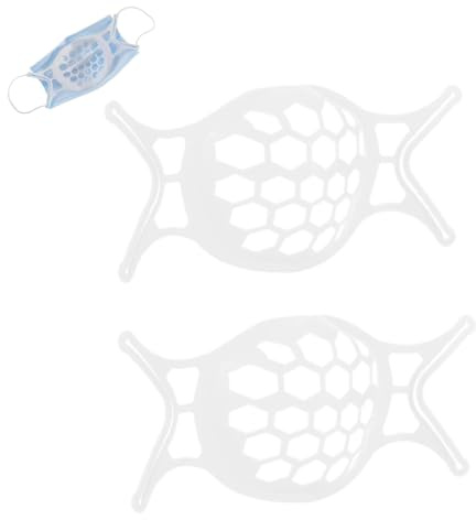 Lot de 2 supports de masque facial 3D, support de masque facial, support de moufle buccal réutilisable, lavable, cadre de support de moufle respiratoire, protections de masque (Blanc)