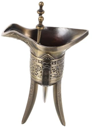 Alipis taza antigua copa de vino antigua china copas de licor para bebidas copa de licor decorativa tazas chinas copa de licor antigua taza de licor chino decoración de oficina Metal