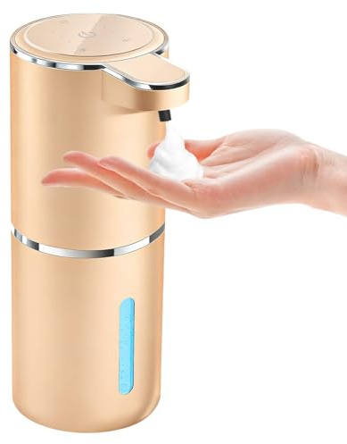 Automatic Foaming Soap Dispenser - Hand Free Pump Touchless Soap Dispenser USB Rechargeable Dispenser with 380ml, 4levels Adjustable Dispenser for Bathroom Kitchen