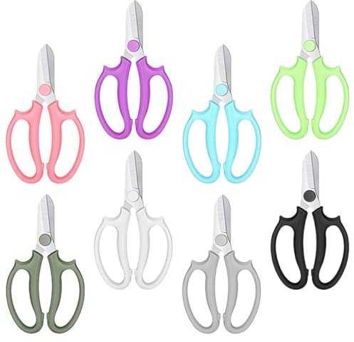 Homoyoyo Ciseaux de Jardinage Multifonctions pour Fleurs et Branches – Lot de 8 Pièces Colorées – Outils de Taille Manuels Ergonomiques et Antidérapants pour Jardin, Composition de Fleur