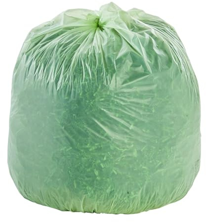 Stout by Envision Compostable Trash Bags, 13 Gallon 24 x 30, 45 Bags Per Case, ASTM6400, Green Bags, Made in America (E2430E85)