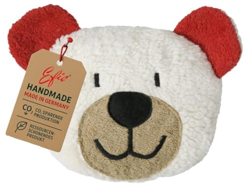 Efie Kirschkern-Bio-Wärmekissen Teddy – 100% Bio-Baumwolle (kbA), herausnehmbares Kirschkern-Inlett, handgefertigt in Deutschland - natürliche Wärme für Babys & Erwachsene