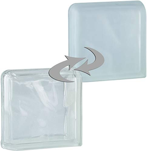 Bloque de Vidrio de diseño Nube Super Blanco 1 Cara Satinado Bloque de Doble Punta 19x19x8 cm - 1 Pieza