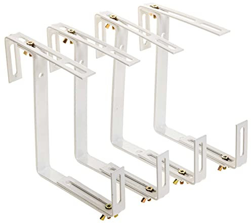 SIDCO Blumenkastenhalter 4 x Balkonkastenhalter Blumenkastenhalterung weiß
