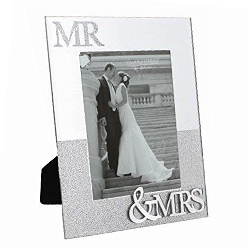 Widdle Celebrations Wedding Day MR & MRS Mirror/Glitter 5x7 Portrait Photo Frame 3882