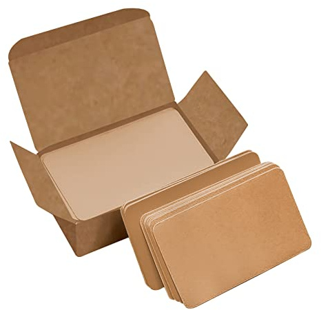 VANRA 300 Hojas Blanca Tarjeta de Indice, Tarjeta de Mensaje, 3.5 x 2 Pulgadas, Tarjetas Estudio,Tarjetas de Visita de Bricolaje Blanco (Caqui)
