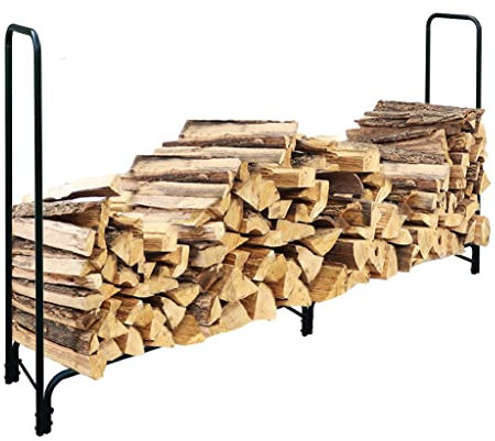 Loywe Estante de leña Estantería para Guardar Leña leñero interior y exterior Acero 102 x 51 x 25/45/70 cm Negro LW1090