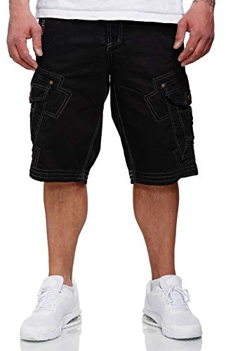 Geographical Norway panoramique män – bermudashorts herr sport cargo – shorts bermudas kort A bälte normalt snitt – man vår sommar, svart, XXL
