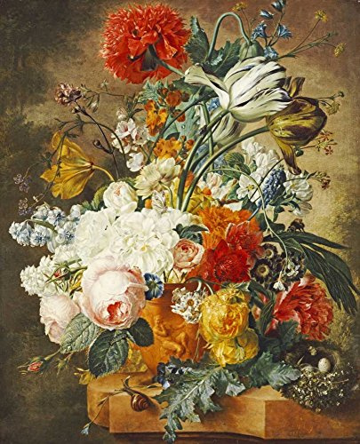 ArtExpert Tulips, An Opium Poppy, Hyacinths, Anemones, Auricolas, Convolvuli by Wybrand Hendriks - 22x28 Art Print Poster