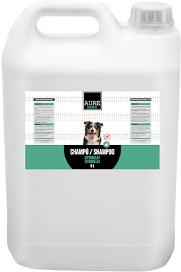AURE Champu para Perros Repelente con Citronela 5 L – Champú Ahuyentador de Insectos, Ayuda a Proteger Frente a Parásitos Externos, Champu Perro pH Adaptado, Uso Frecuente, Cuidado Profesional