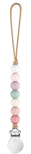 Ryan & Rose Pacifier Clip Georgia - Silicone Pacifier Clip Baby boy Baby Girl Binky paci Clip Baby Pacifier Holder binkie Clip Binky Clips Newborn Baby Care Baby Pacifier Clip (Blossom)