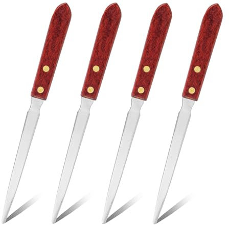 4uds Abrecartas de Madera, Letter Opener de Acero Inoxidable para Oficina con Funda de Cuchillo Punta Puntiaguda Abridor de Cartas Ligera para Suministros Escolares de Oficina y Hogar