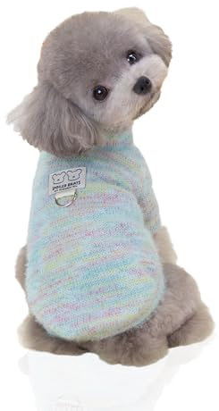 YAODHAOD Hundepullover für Kleine Hunde, Katzenpullover,Strickpullover Plüsch Weich Comfort Warm für Kleine Hunde und Katzen (Blau, M)