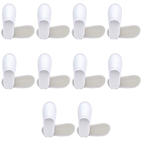 Pantofole Usa e Getta Antiscivolo, Pantofole Chiuse, Pantofole in Spugna Premium, Ciabatte Monouso per Hotel, Spa, casa, viaggi, unisex, lavabili, misura universale, 10 paia