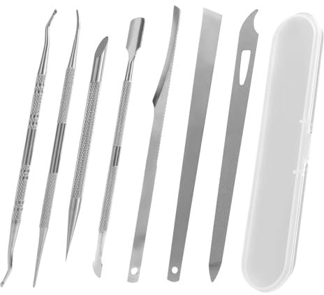 Juego de 7 piezas con limas y levantadores para uñas encarnadas, juego de acero inoxidable para eliminar uñas encarnadas, limpiador de uñas para el cuidado de las uñas, herramientas de pedicura, manic