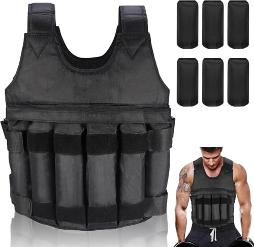 Weighted Vest 5Kg/10Kg/20Kg - Weighted Vest for Women & Men - Weight Vests - Body Weighted Jacket for Boxing, Cardio, Strength And Training - Durable Weighted Running Vest with Ironsand (5KG)