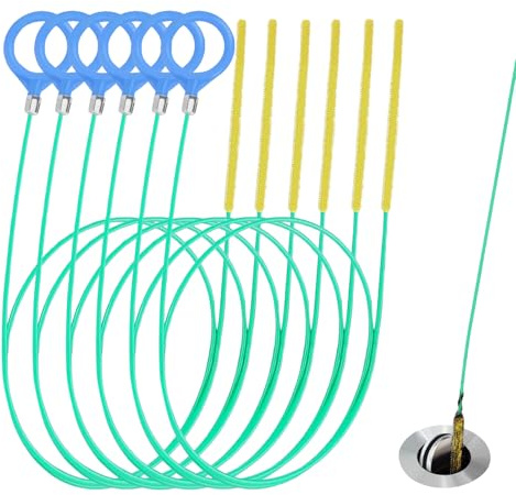Redamancy 6 Piezas Desatascador Tuberias, Serpiente de Drenaje de Bloque Removedor, Cepillo de Limpieza para Desagüe, Desatascador Fregadero para Quitar el Pelo de Los Desagües Cocina Baño