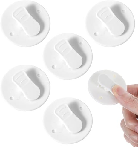 ValueBargain 6Pcs Shower Curtain Clips to Wall, Self-Adhesive Shower Curtain Wall Clip, Windproof Anti-Splash Waterproof Accessories for Home, Hotel & Apartment Bathrooms