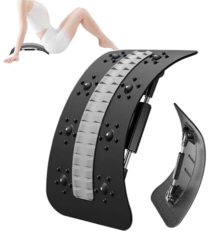 Dispositivo De Estiramiento De Espalda, Soporte Masajeador Para Espalda Lumbar, Tabla De De Columna Vertebral Ajustable, Herramienta Ergonómica De Masaje De Soporte De Cintura