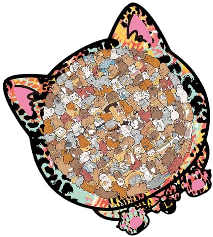 Puzzle Animal – 135 Pièces, Jeu De Société Assorti, Puzzle Encadré pour Chat | Activité Cérébrale Éducative Amusante pour, Apprentissage Préscolaire, Décoration De La Maison, Ensemble De Diver