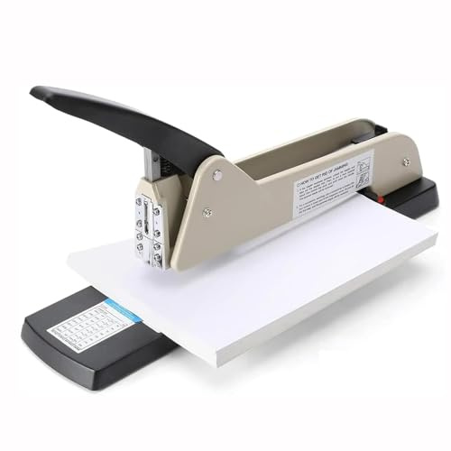 Grapadora resistente de largo alcance, capacidad de 200 hojas con profundidad ajustable (hasta 9.84 pulgadas), para folletos, folletos, álbumes, grapadora de brazo largo, ideal para encuadernar