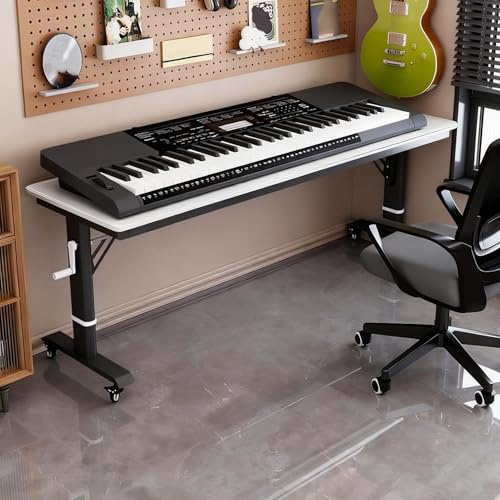 Soporte ajustable para teclado con ruedas, soporte elevador resistente para pianos digitales, mesa de soporte portátil