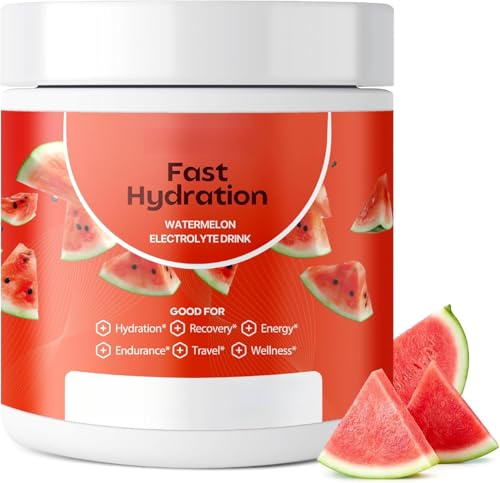 Elektrolytdryckepulver – vattenmelon – sockerfri hydrering dryckesblandning – elektrolyter pulver med natrium, kalium, magnesium, kalcium – resebricka – 1 st
