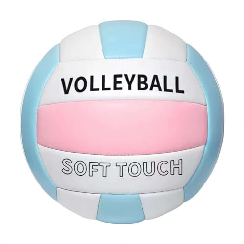 Volleyball Official Size 5, Super Soft Touch Volley Ball, Pink Blue Soft Indoor Outdoor Beach Volleyball for School Stadium Pool Gym,Durability Equipment Balls Training for Beginners Teens Adults