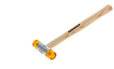 GEDORE 8821270 Plastikhammer, Ø 22 mm, Auswechselbare Köpfe aus Cellulose-Acetat, Robuster Stiel aus Esche