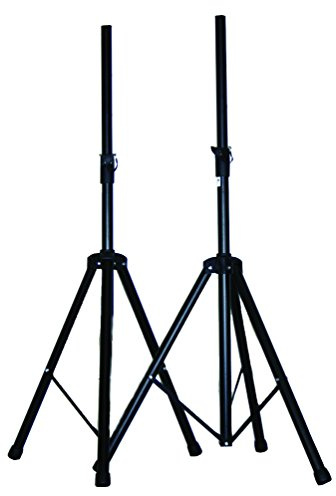 Ibiza - SS01B - 2 Soportes de Altavoz de Aluminio de 1,80 m máx. y 30 kg - Funda de Transporte incluida - Negro
