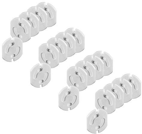 Offgridtec 0003-78114-20er - Protector de enchufes con mecanismo de giro (20 unidades) color blanco