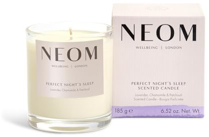 NEOM- Perfect Night's Sleep Scented Candle, 1 Wick | Lavender, Chamomile & Patchouli| Essential Oil Aromatherapy Candle | Scent to Sleep