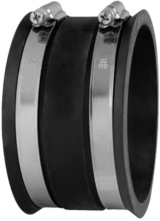 POWERTEC 70149 4 Inch Dust Control Flex Cuff with Steel Hose Clamps, Hose Connector Rubber Cuff Coupler for Woodworking Dust Collection Fittings, Dust Collector Accessories & Machinery, 1 pack