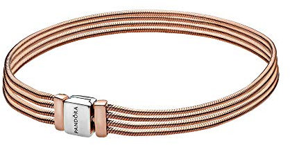 Pandora Reflexions Multi Snake Chain 14k rose gold-plated and sterling silver bracelet, 20
