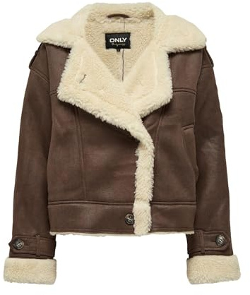 Bestseller A/S Onlylva Women's Faux Suede Bonded Jacket CC OTW Jacket, Toasted Coconut, L, Toasted Coconut, L