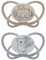 nip - Butterfly | 0-6 Monate | 2er Pack | Stillfreundlicher, zahnfreundlicher Babyschnuller inkl. Schnullerbox. Nachhaltiger Schnuller mit weichem Silikonsauger, Dunkelgrau/Grau