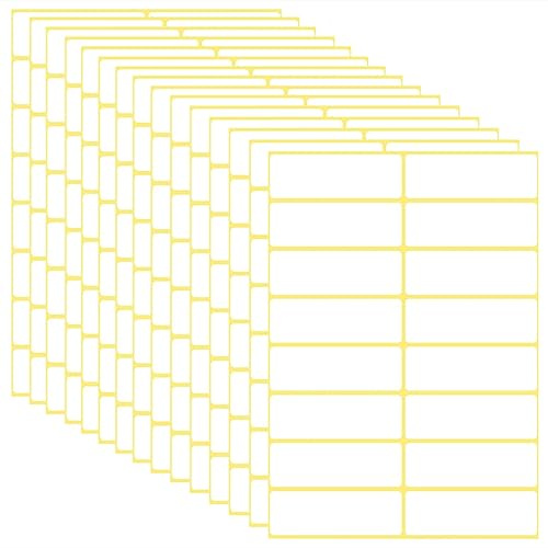 SamHeng 15 Sheets Rectangular Label Stickers, 240pcs 25x76 mm White Self Adhesive Labels, Printable Distinguish Labels for Bottle Jar File Folder School Office Kitchen Use