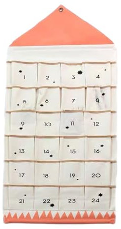 lmoikesz Stabil och tålig juladventskalender för långvarig gjord av canvasduk Fyllbar adventskalender Lätt att, rosa
