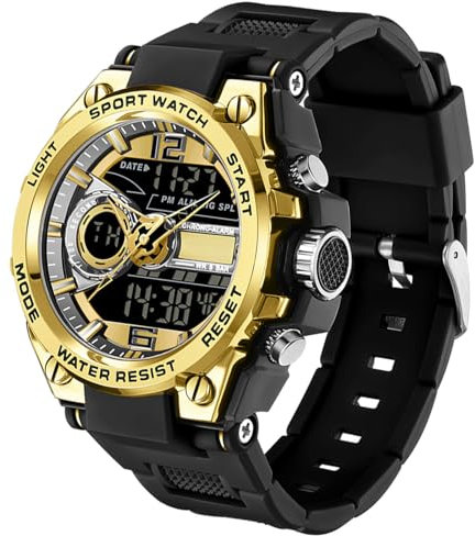 Montre Militaire Tactique Commando Homme - Sport Outdoor Etanche à 50 ATM avec Grand Cadran Multi Affichage Facile à Lire dans La Nuit