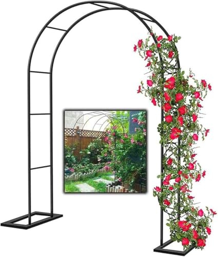MISKYN Arco for Plantas De Metal for Rosal Trepador, Marco De Soporte De Jardín con Base, Arco Jardin Exterior, Negro 140X230cm 180X230cm 300X230cm,Verde,W3M*H2.2M
