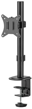 conecto Monitorhalterung, höhenverstellbare Halterung für 1 Bildschirm, 17 bis 32 Zoll, neig- und schwenkbar, VESA 75 und 100, Tischhalterung, Bildschirmhalter, Schwarz
