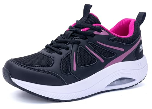 GANNOU Scarpe da ginnastica con supporto per arco plantare, da donna, per fascite plantare, scarpe da tennis ortopediche, Blackrose, 39.5 EU