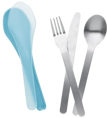 Smash on The Go Stainless Steel Reusable Travel Cutlery Set with Blue Case