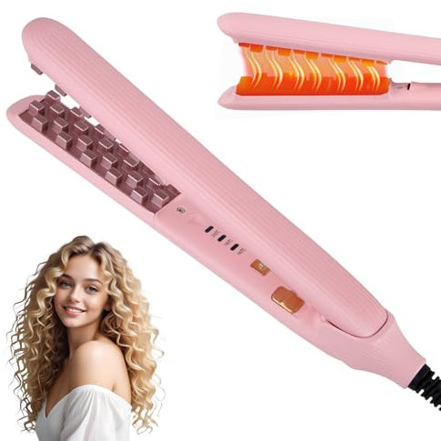 Hair Crimper for Women, Crimping Iron Hair Crimper with 3 Gear, Auto Shut Off & Negative Ion for Long-Lasting Root Volume Fluffy Hairstyle