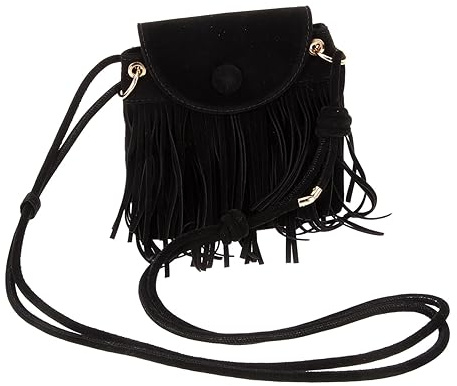 Homoyoyo Paquet à Frange Design Délicat Femme Vintage en Cuir Pu Noir Style Chic Paquet à Bandoulière Portable et Décoratif pour Femmes