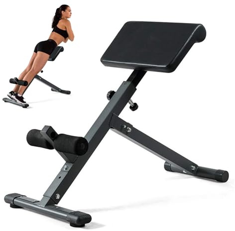 Rückentrainer, Klappbare Hyperextension-Roman Chair, Hyperextensionsbank Rückenverlängerung römischer Stuhl 150 kg, Rückenstrecker für Zuhause, Verstellbares, Oberschenkelmuskulatur und Bauchmuskeln